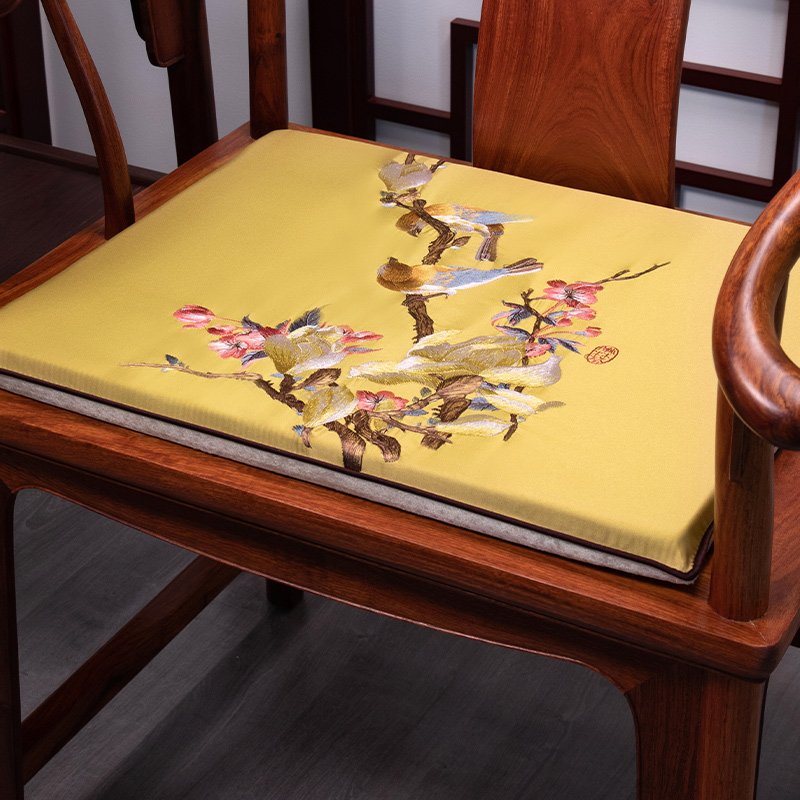 新中式红木圈椅坐垫中国风沙发垫定制1103实木刺绣太师椅餐椅垫
