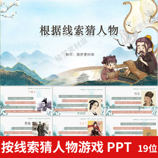 根据线索猜历史人物PPT课堂互动小游戏公司晨会团建年会游戏互动