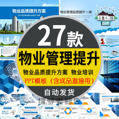 物业管理品质提升方案PPT模板物业公司和谐社区物管服务质量培训