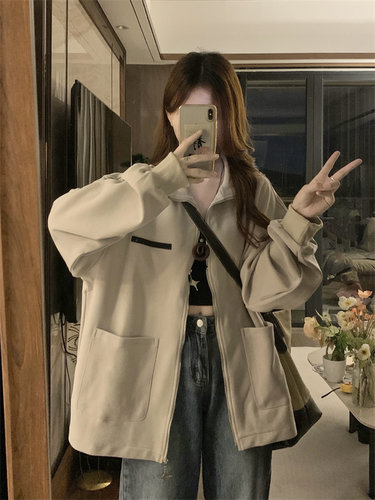 双拉链开衫夹克外套设计感小众