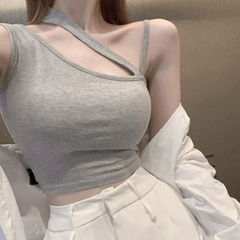 Real price irregular design suspender vest