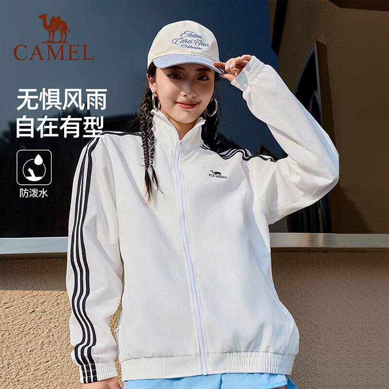 骆驼校园风衣防泼水外套女春复古防晒薄款户外骑行休闲运动夹克男