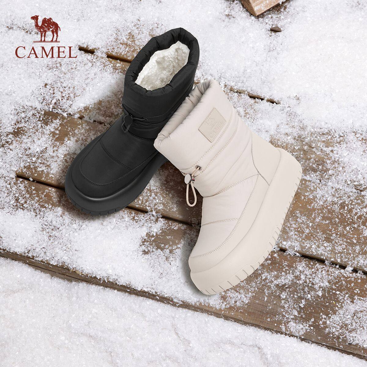 骆驼面包雪地靴2025冬季新款中筒厚底保暖加绒加厚东北棉鞋女短靴,女鞋,时尚雪地靴,淘宝优惠券,粉丝福利购,淘宝优惠卷