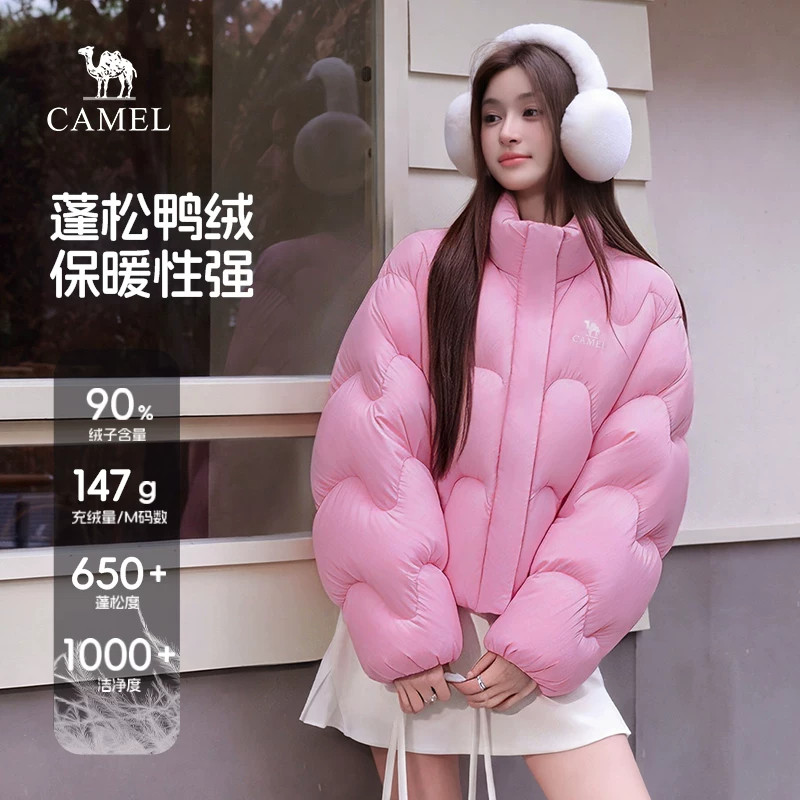 骆驼羽绒服女装防风保暖3A抗菌