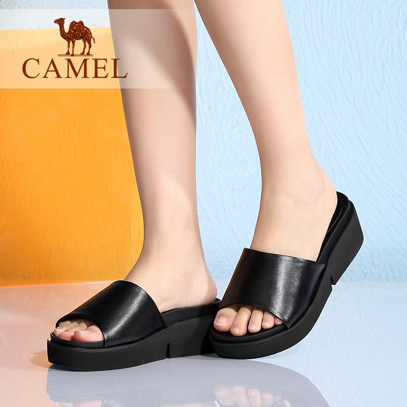 Sandales femme CAMEL   en couche de cuir premiere - Ref 2673576 Image 4