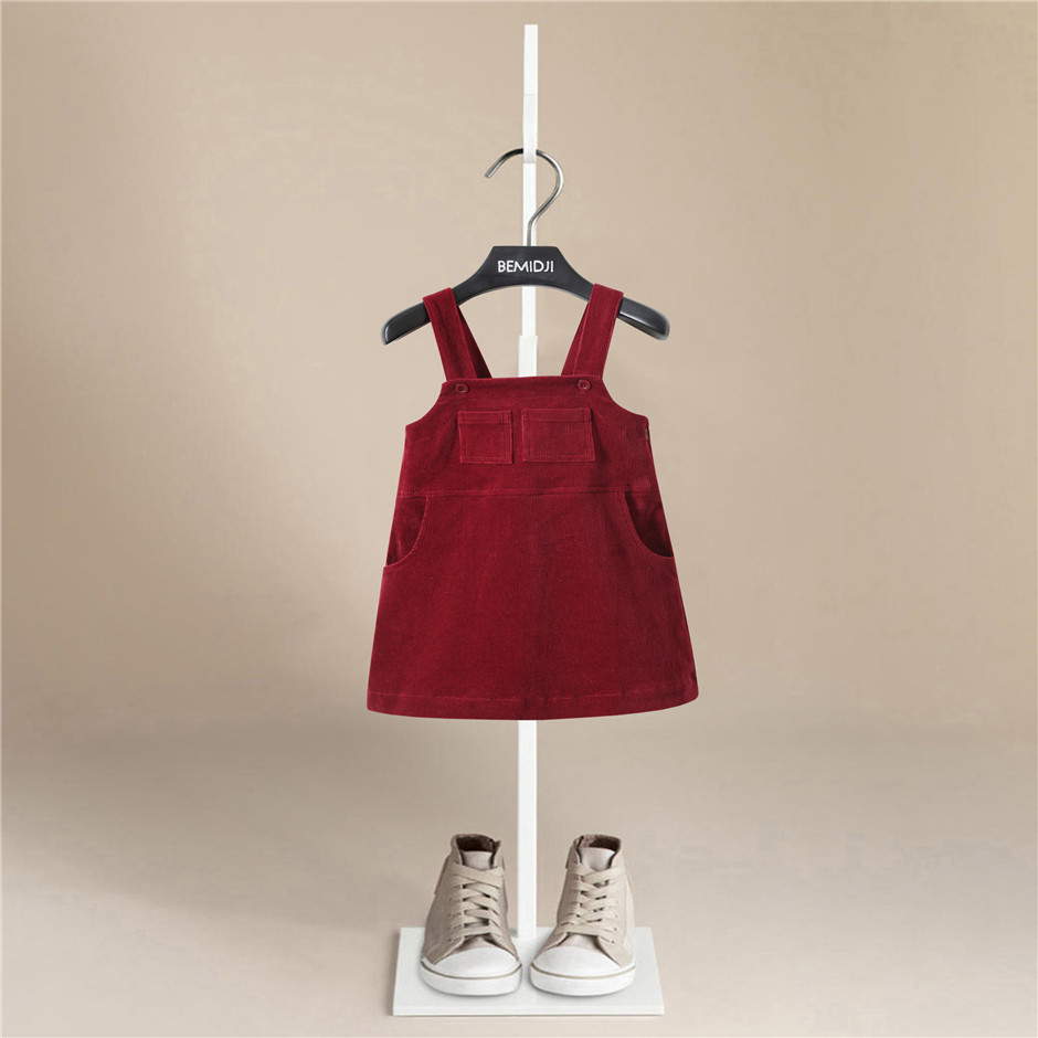 伯米吉童装女童背带裙春秋装酒红灯芯绒洋气宝宝小童外出连衣裙棉,童装/婴儿装/亲子装,连衣裙,淘宝优惠券,粉丝福利购,淘宝优惠卷