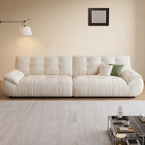 奶油风雪尼尔绒布艺沙发客厅直排法式大坐深现代简约大小户型沙发