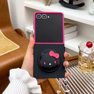 撞色磁吸立体蝴蝶结HelloKitt支架适用荣耀magicvflip2手机壳小米mixflip2三星zflip7 6小折叠屏5华为pocket2