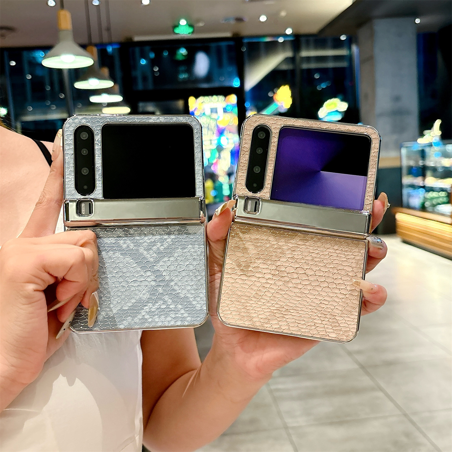 华为pocket2手机壳purax电镀蛇纹