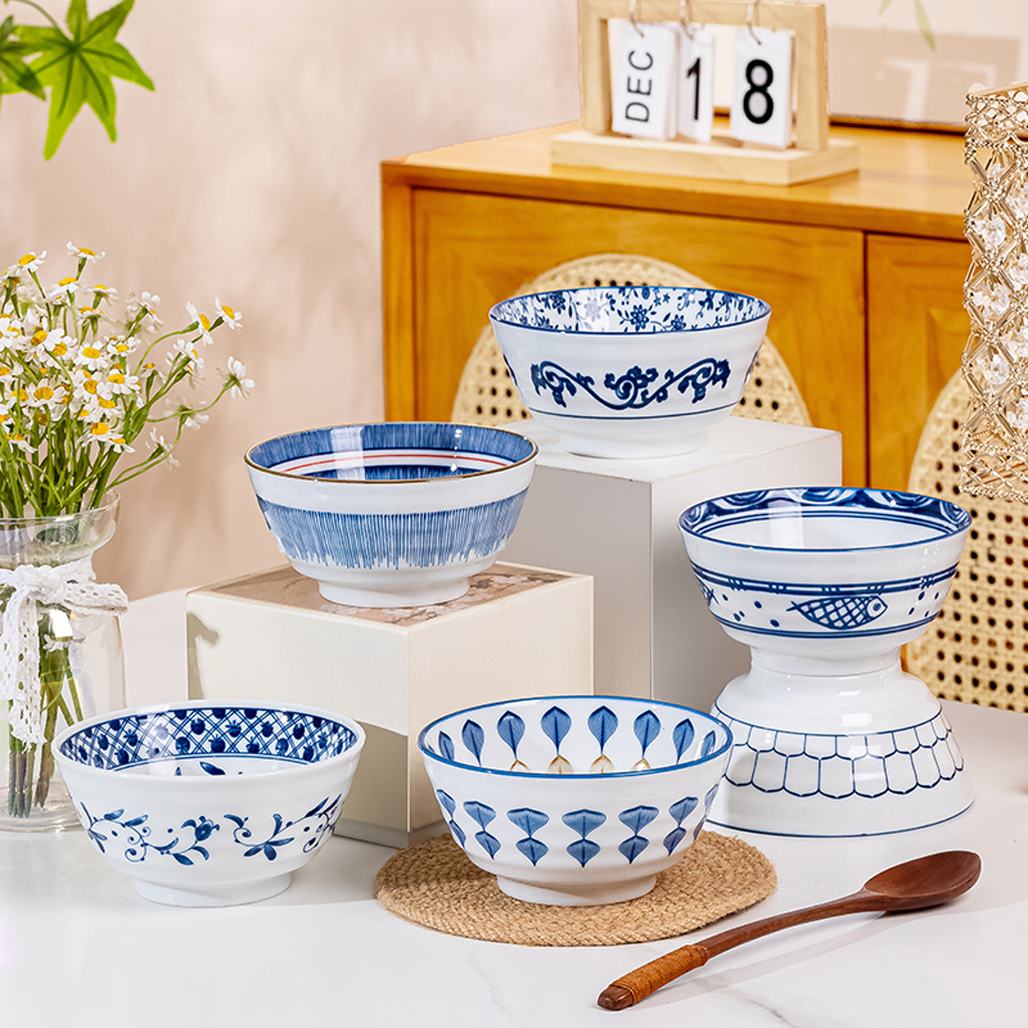 釉下彩陶瓷碗礼盒装米饭碗菜盘礼品瓷高颜值送人礼盒套装礼物餐具,餐饮具,碗,淘宝优惠券,粉丝福利购,淘宝优惠卷