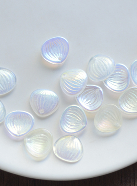 捷克进口15x13mm洋葱花瓣水晶白炫彩琉璃珠手工饰品diy串珠发簪