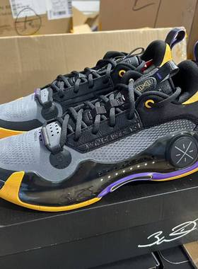 LiNing李宁韦德之道WOW10 城市球衣黑黄 低帮实战篮球鞋ABAS083-7