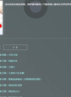 围棋视频 围棋TV 潜伏激斗传 柯洁九段讲解 网络自战对局28集全