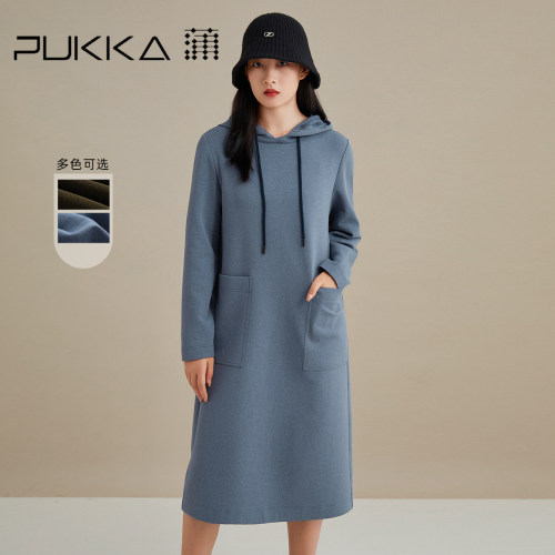 PUKKA连帽连衣裙中长款