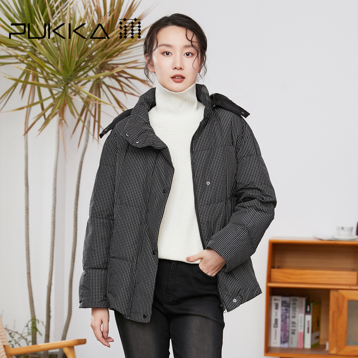 PUKKA商场同款白鸭绒羽绒服