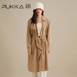 宽松休闲通勤简约衬衫 新款 风裙子 设计感连衣裙女秋装 蒲PUKKA