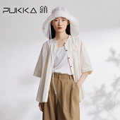 显瘦宽松休闲绣花衬衫 蒲PUKKA原创设计夏季 新中式