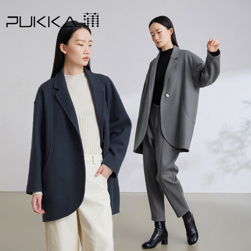 蒲PUKKA羊毛呢毛呢外套