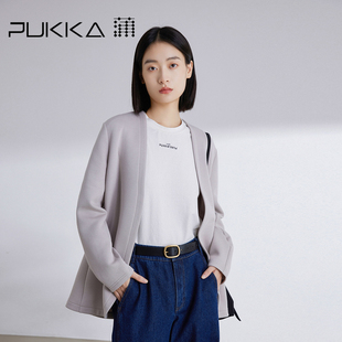 新品 外套女春装 气质宽松无领西服 极简风西装 蒲PUKKA