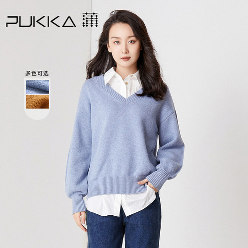 PUKKA羊毛衣V领套头款保暖衫