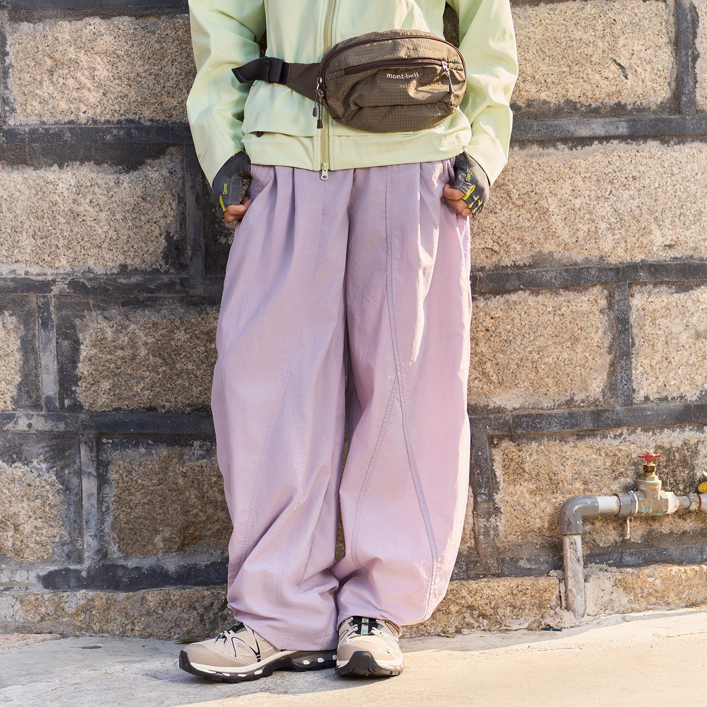 男女同款休闲长裤 户外机能轻量化微弯刀长裤 宽松弯刀男式休闲裤