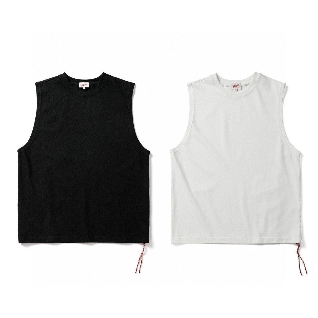 Kapital JAPAN日系25SS复古宽松纯色红绳无袖坎肩运动背心T恤潮男