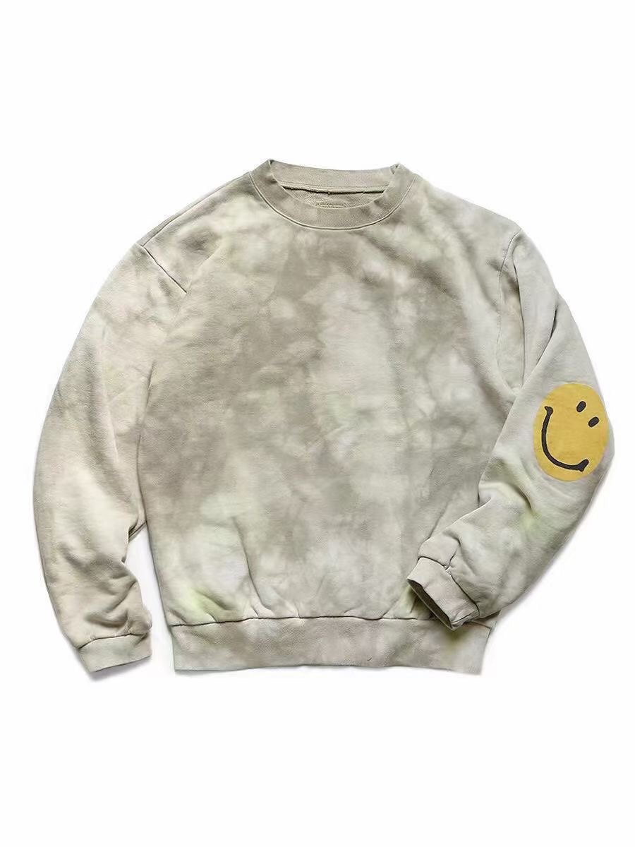 日系复古Kapital平田和宏潮牌纯棉宽松圆领套头笑脸印花扎染卫衣,男装,卫衣,淘宝优惠券,粉丝福利购,淘宝优惠卷