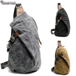 Kapital Vintage 防水蜡染布背包复古胸包帆布单肩休闲水饺后背包