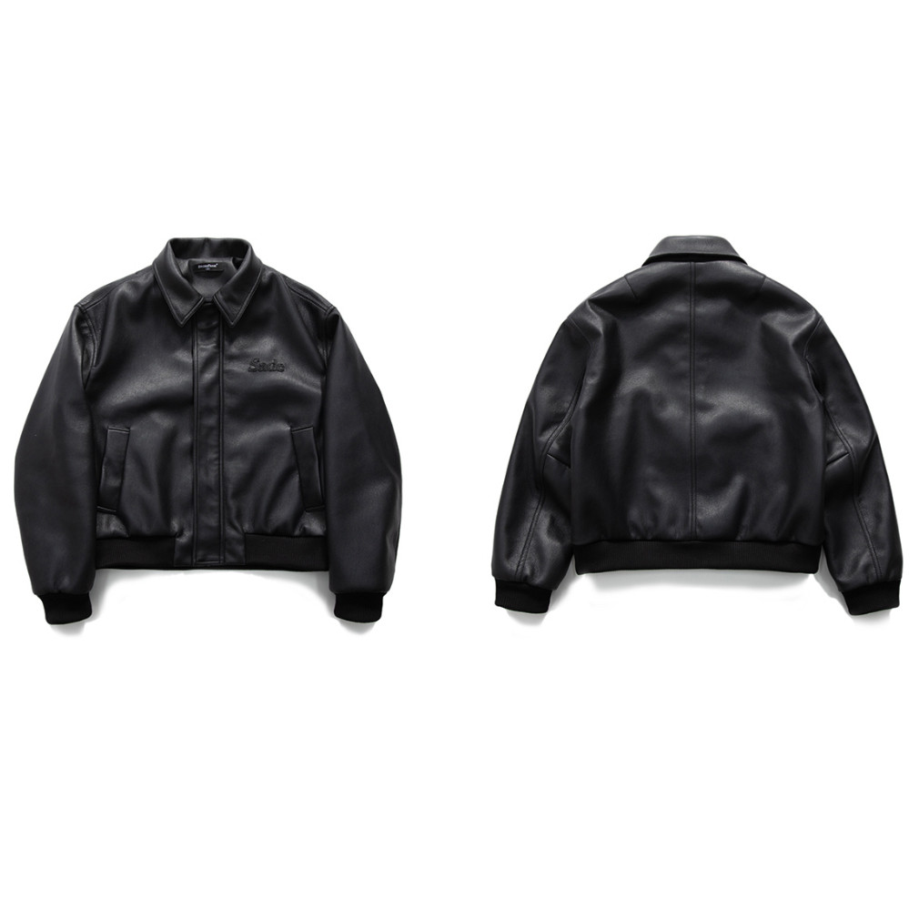 ins嘻哈美式复古短款pu皮翻领皮衣夹克男 春季宽松痞帅机车服外套