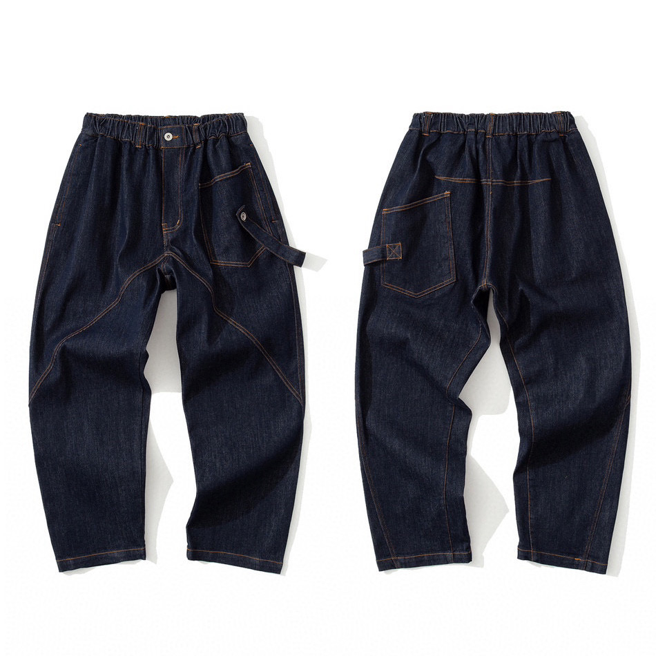 KAPITAL VINTAGE 复古原色牛仔裤长裤阔腿裤男女缉明线撞色休闲裤,男装,牛仔裤,淘宝优惠券,粉丝福利购,淘宝优惠卷