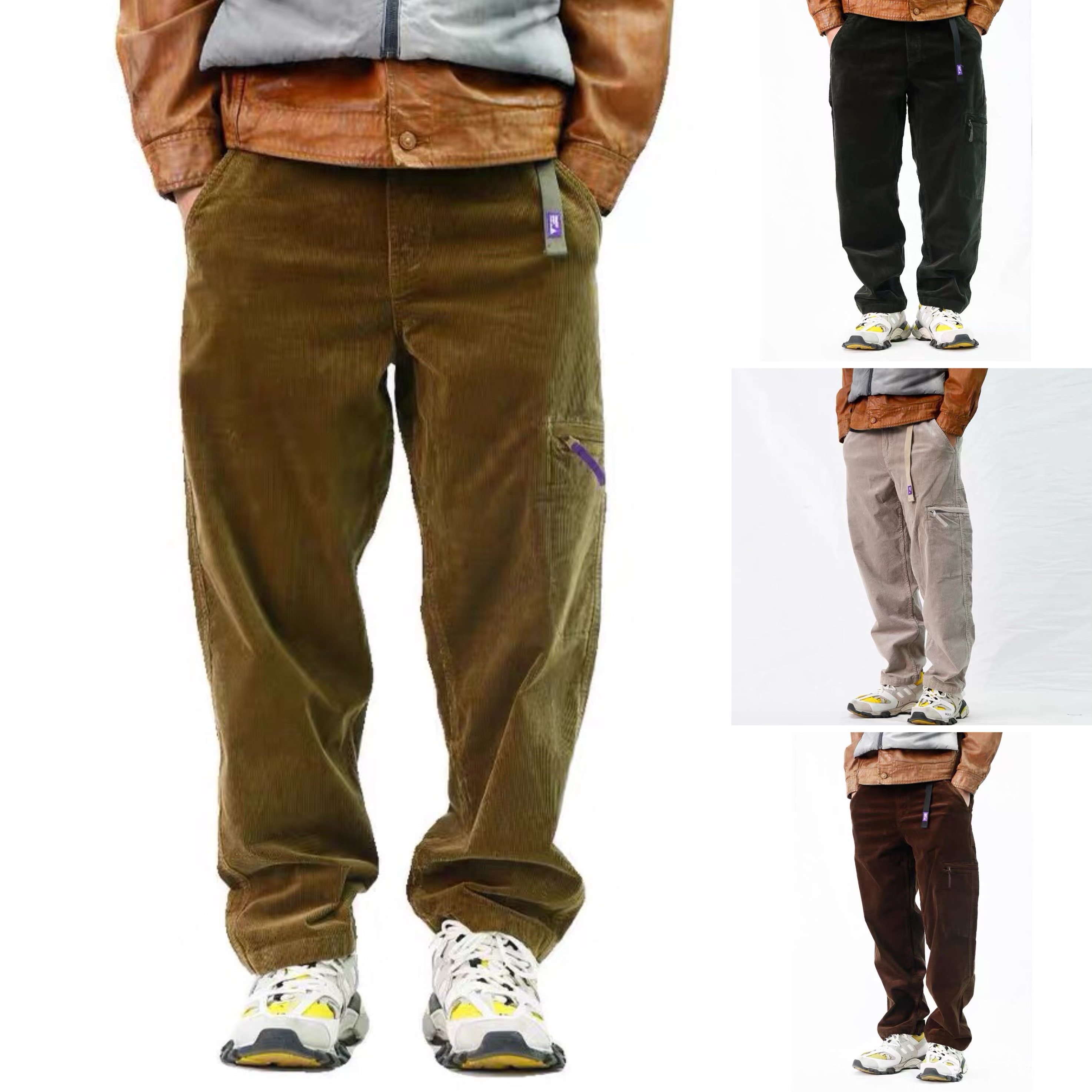 25AW日系复古多口袋灯芯绒工装裤宽松微锥 休闲长裤潮牌裤子男女