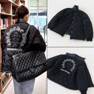 CH银扣猎装 棉衣夹克 潮牌梵文字母皮标刺绣宝剑十字polo翻领男女款