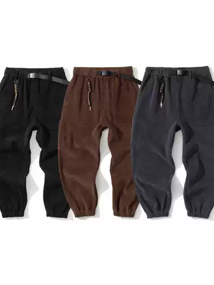 Japanese Retro Heavy Fleece-Lined Cargo Pants for Men, Trendy Brand, New Autumn and Winter Loose Jogger Pants, Versatile Thickened Casual Pants