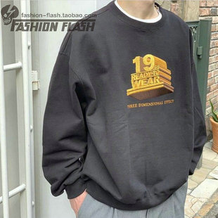 21支厚毛圈克重480克Doublet成衣水洗oversize落肩圆领3D刺绣卫衣