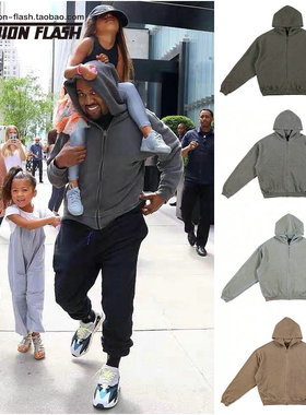 秋冬高街美式重磅SEASON 6侃爷水洗 做旧 连帽 拉链帽衫卫衣 宽松