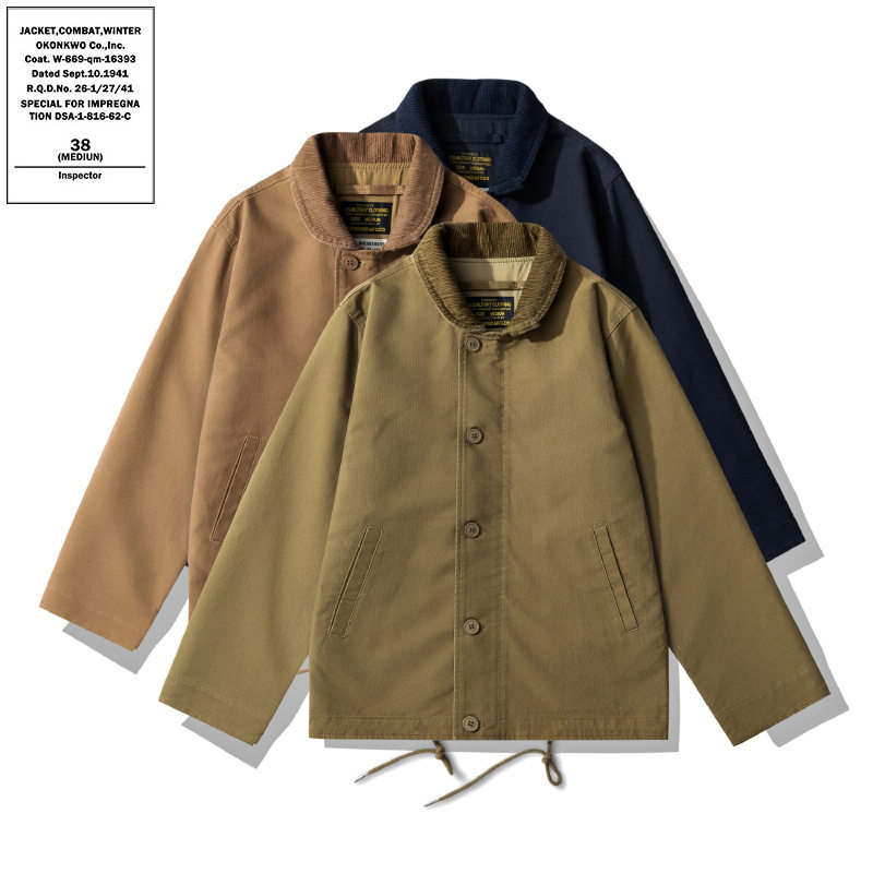 日系复古海军N-1甲板服潮牌夹克DECK JACKET 薄款立领夹克外套男