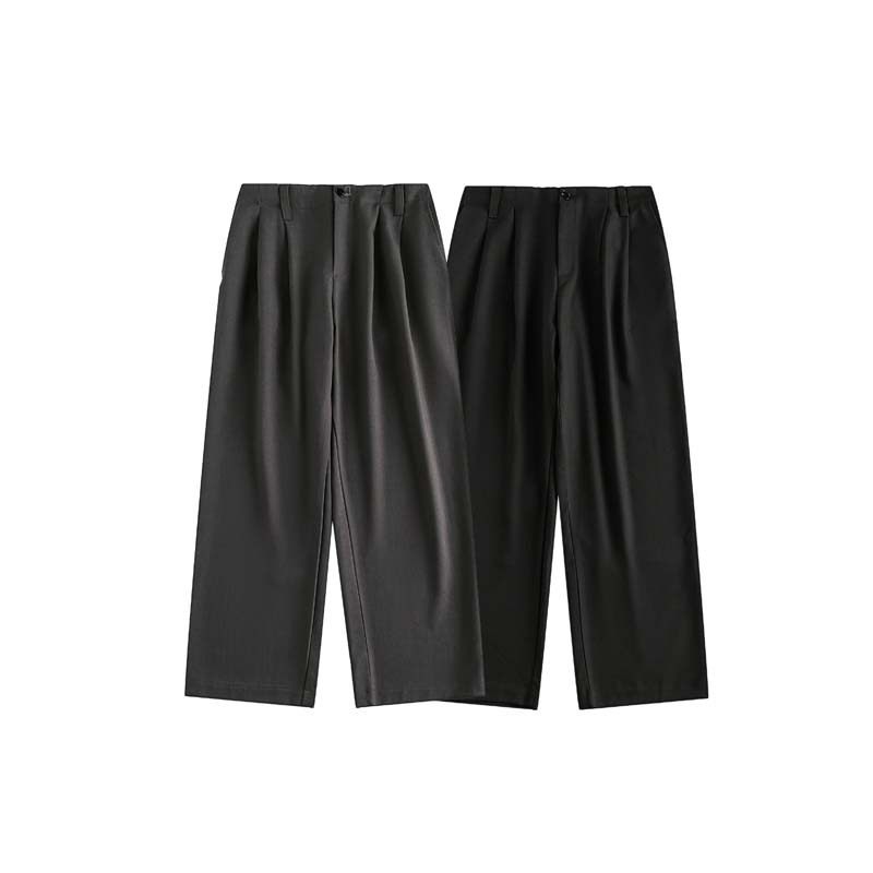 直筒休闲裤春秋季垂感裤子男阔腿西裤宽松男生高级感西装长裤男款