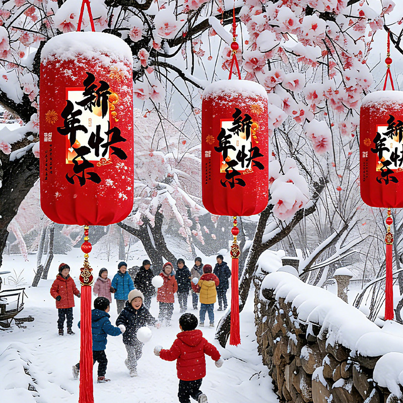 新年大红灯笼春节挂饰室内外装饰氛围布置2026马年货喜庆挂件用品