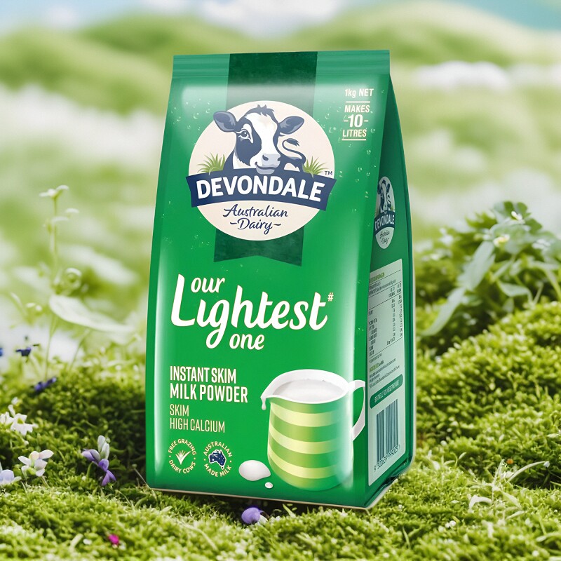 澳洲进口德运脱脂高钙奶粉1kg女性健身0蔗糖中老年减脂胖东来同款