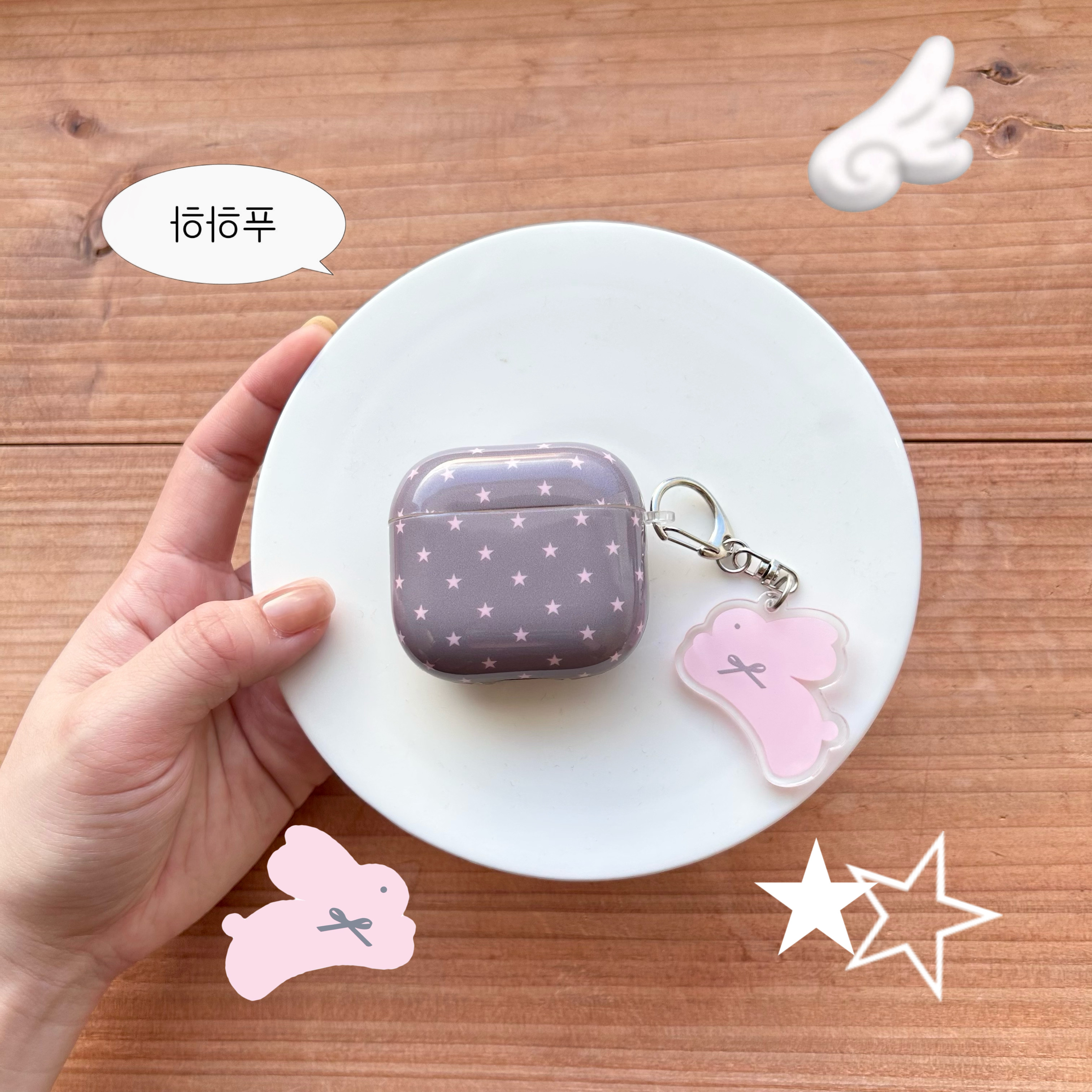 韩系ins可爱卡通灰色星星兔子挂件吊坠少女pro三代airpods1/2代适用pro保护套4代3代苹果蓝牙耳机套pro2/3软,3C数码配件,耳机保护套,淘宝优惠券,粉丝福利购,淘宝优惠卷