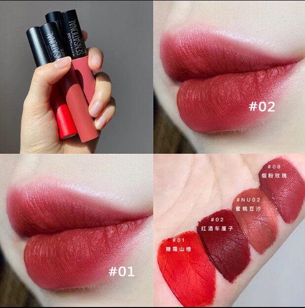美宝莲轻雾唇釉  不掉色红酒车厘子01 02 丝绒 哑光雾面持久口红
