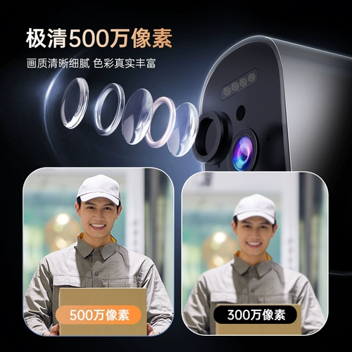 Qiao Дверная камера без вилки, панорамный беспроводной мониторинг, домашний пульт без сети, в помещении и на улице, высокое разрешение