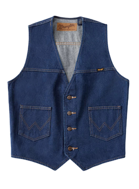 Wrangler威格牛仔马甲黄石风牛仔背心男士西部牛仔工装休闲短款