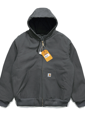 Carhartt 卡哈特J140经典帆布连帽棉服工装保暖防寒外套加厚冬款