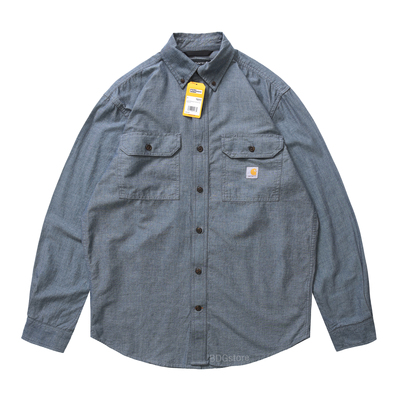 卡哈特翻领长袖工装口袋衬衫