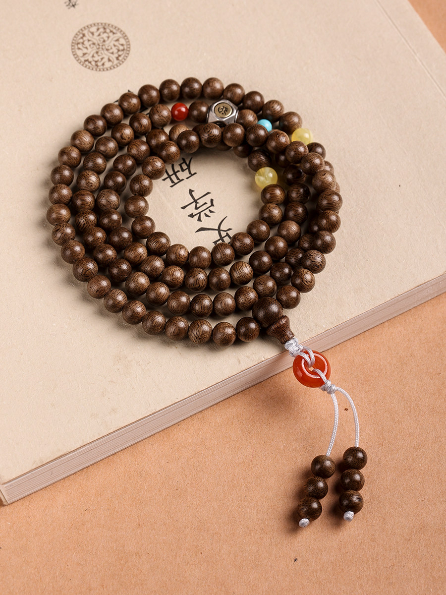 십이지신상 황도대불 황도년 천연 칼리만탄 침향 108구슬 남녀문화장난감팔찌