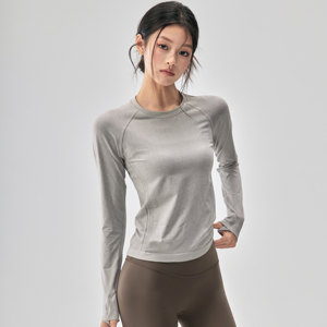 健身女孩修身速干无缝瑜伽服长袖