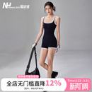 健身女孩紧身连体衣瑜伽服带胸垫专业普拉提显瘦无袖 跑步运动套装