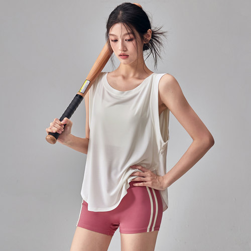 健身女孩轻薄宽松无袖运动罩衫