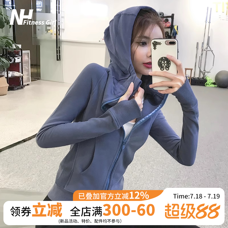 宋站加绒连帽拉链外套女瑜伽健身